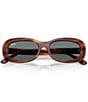 Ray-Ban Women's RB2221 56mm Rectangle Sunglasses, Color:Striped Havana - Image 5