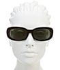 Ray-Ban Women's RB2221 56mm Rectangle Sunglasses, Color:Black/Green - Image 6