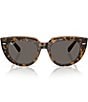 Ray-Ban Women's RB2286 Doreen 52mm Transparent Havana Square Sunglasses, Color:Transparent Havana - Image 2