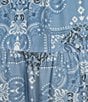 Reba Austin Bandana Print Coordinating A-Line Tiered Skirt, Color:Lake Bandana - Image 4