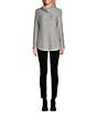 Color:Silver - Image 3 - Catalina Draped Mock Neck Raglan Sleeve Sequin Sweater
