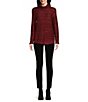 Color:Red - Image 3 - Catalina Draped Mock Neck Raglan Sleeve Sequin Sweater