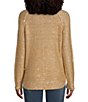 Color:Champagne - Image 2 - Catalina Draped Turtleneck Long Raglan Sleeve Sequin Knit Sweater