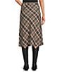 Reba Coordinating Lawson Woven Plaid Print A-Line Midi Skirt, Color:Plaid - Image 2
