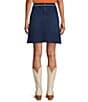 Reba Denim Contrast Piping A-Line Coordianting Skirt - Image 2
