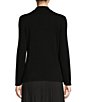 Color:Black - Image 2 - Gabrielle Rhinestone Embellished Ribbed Mock Neck Keyhole Long Sleeve Sweater