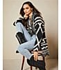 Reba Jacquard Knit Geometric Print Fringe Long Sleeve Open Front Cardigan, Color:Multi - Image 5