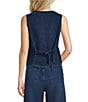 Reba Jenny Denim V-Neck Button Front Coordinating Vest - Image 2