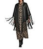 Reba Leather Open Front Fringe Detail Cape, Color:Black - Image 1