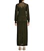 Color:Olive - Image 2 - Long Balloon Sleeve Button Front Pointelle Midi Sweater Dress