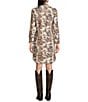 Reba Mesa Toile Point Collar Long Sleeve Shirttail Hem Shirt Dress - Image 2
