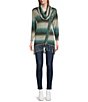Color:Olive Ombre - Image 3 - Monica Cowl Neck Long Sleeve High-Low Hem Ombre Fringe Sweater