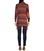 Color:Multi - Image 3 - Monica Cowl Neck Long Sleeve High-Low Hem Striped Fringe Sweater