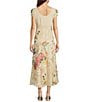 Reba Paige Patchwork Floral V-Neck Cap Sleeve A-Line Maxi Dress, Color:Lacey Floral Patchwork - Image 2