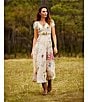 Reba Paige Patchwork Floral V-Neck Cap Sleeve A-Line Maxi Dress, Color:Lacey Floral Patchwork - Image 5