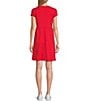 Color:Red - Image 2 - Round Neck Short Sleeve Tee Shirt Dress