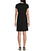 Color:Black - Image 2 - Round Neck Short Sleeve Tee Shirt Dress