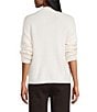 Reba Sage Knit V-Neck Asymmetrical Fringe Long Sleeve Button Down Cardigan, Color:Cream - Image 2