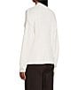 Reba Sage Knit V-Neck Asymmetrical Fringe Long Sleeve Button Down Cardigan, Color:Cream - Image 8