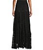 Reba Scalloped Hem Crochet Coordinating A-Line Skirt, Color:Black - Image 2