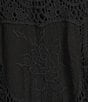 Reba Scalloped Hem Crochet Coordinating A-Line Skirt, Color:Black - Image 4