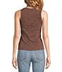 Color:Cocoa - Image 2 - Scoop Neck Ribbed Knit Sleevless Tank Top