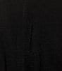 Color:Black - Image 3 - V-Neck Plisse Satin V-Neck Smocked Sleeve Tiered Wrap Dress