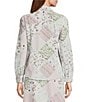 Reba Woven Coordinating Voile Patchwork Print Point Collar Long Sleeve Shirt - Image 3