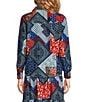 Reba Wyatt Patchwork Coordinating Point Collar Long Sleeve Button Front Shirt, Color:Americana - Image 3