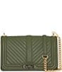 Color:Sage - Image 1 - Chevron Quilted Love Crossbody Bag