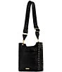 Color:Black - Image 2 - Darren Medium Feed Gold Hardware Crossbody Bag