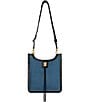 REBECCA MINKOFF Darren Medium Feed Denim Crossbody Bag, Color:Blue/Black - Image 1