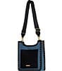 REBECCA MINKOFF Darren Medium Feed Denim Crossbody Bag, Color:Blue/Black - Image 2