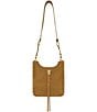 REBECCA MINKOFF Darren Mini Feed Xbd Suede Crossbody Bag, Color:Honey - Image 1