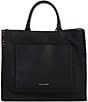 Color:Black - Image 2 - Darren Leather Tote Bag