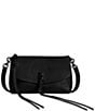 REBECCA MINKOFF Darren Top Zip Leather Crossbody Bag, Color:Black - Image 6