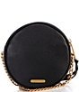 Color:Black - Image 2 - Edie Circle Celestial Stud Leather Crossbody Bag