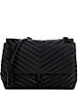 REBECCA MINKOFF Edie Chevron Quilted Leather Shoulder Bag, Color:Black - Image 1