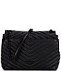 REBECCA MINKOFF Edie Chevron Quilted Leather Shoulder Bag, Color:Black - Image 2