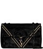 REBECCA MINKOFF Edie Medium V Studded Crossbody Bag, Color:Black - Image 1