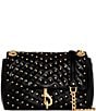 Color:Black - Image 1 - Edie Star Studed Leather Crossbody Bag