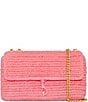 Color:Rose - Image 1 - Edie Straw Medium Crossbody Bag