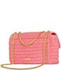 Color:Rose - Image 2 - Edie Straw Medium Crossbody Bag
