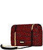 Color:Black/Chili Red - Image 2 - Edie Woven Medium Crossbody Bag