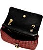 Color:Black/Chili Red - Image 3 - Edie Woven Medium Crossbody Bag