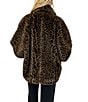 REBECCA MINKOFF Faux Fur Leopard Notch Collar Sleeveless Snap Front Capelet Jacket, Color:Leopard - Image 2