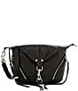 Color:Black - Image 1 - Julian Small Leather Crossbody Bag