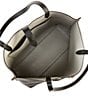 Color:Black - Image 3 - Megan Black Leather Tote Bag