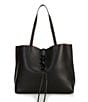 Color:Black - Image 1 - Megan Leather Tote Bag