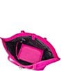 Color:Hot Pink - Image 3 - Megan Nylon Gunmetal Hardware Tote Bag